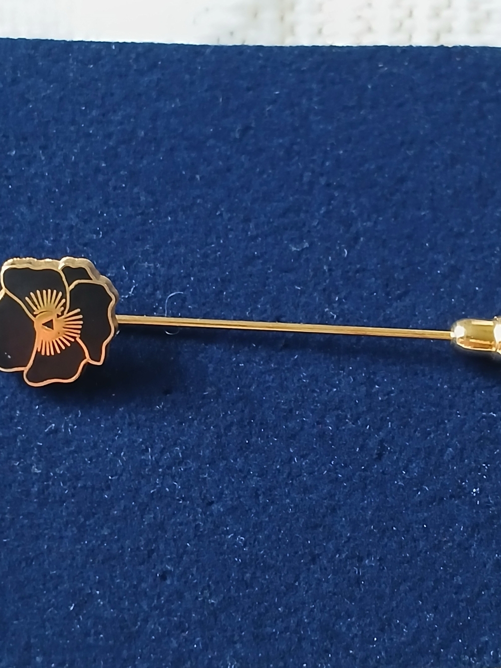 Vintage Kappa Alpha Pansy Pin Black And Gold